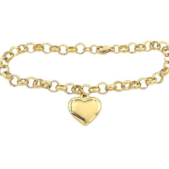 Heart Charm Dangle bracelet Pendant Love Charm in gold or silver - Picture 1 of 2